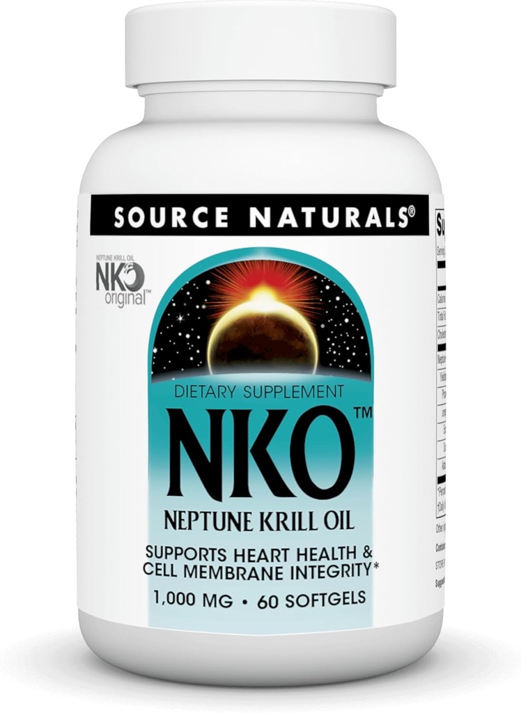 Πηγή Naturals NKO Neptune Krill Oil, Υποστηρίζει την υγεία της καρδιάς και την ακεραιότητα κυττάρων *, 1.000 mg - 60 SoftGels