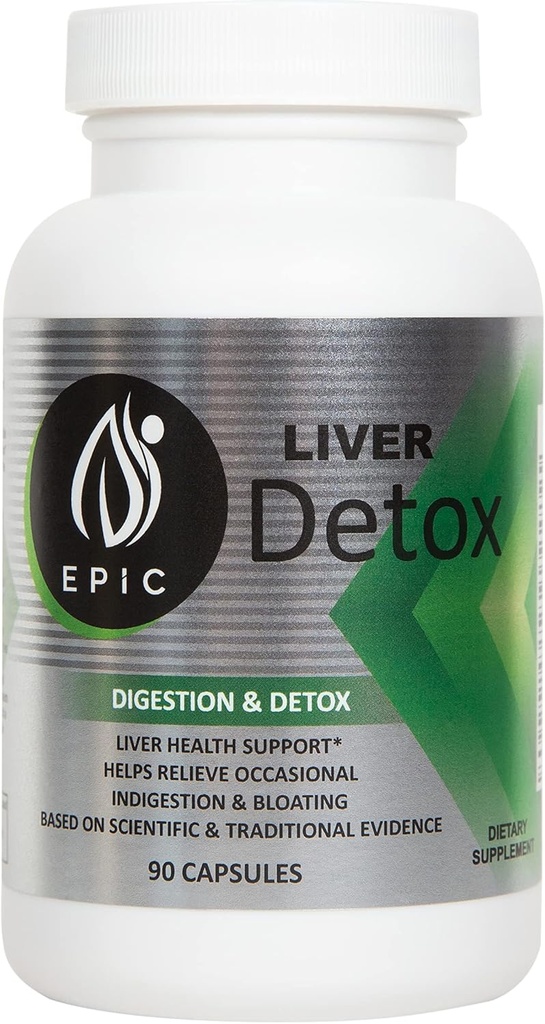 Maximum Support with Epic Black Label Liver Detox Dietary Supplement - 90 κάψουλες που συσκευάζονται με φυσικά συστατικά όπως το εκχύλισμα Artichoke, η γαϊδουράγκαθο γάλακτος, ο κουρκουμάς, ο σίδηρος και το ασβέστιο