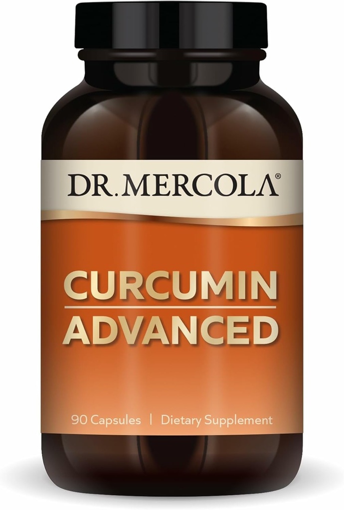 Dr. Mercola Curcumin Advanced, 90 Servings (90 Κάψουλες), 500 mg ανά καψάκιο, συμπλήρωμα διατροφής, υποστηρίζει την υγεία όρασης και ψυχική εστίαση, μη ΓΤΟ