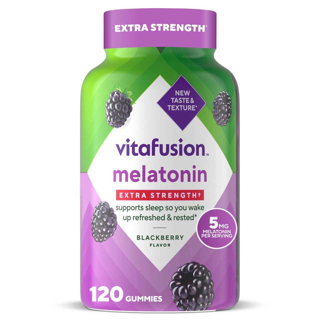 Vitafusion Επιπλέον δύναμη Μελατονίνη Gummy Βιταμίνες, 5mg, 120 ct Gummies