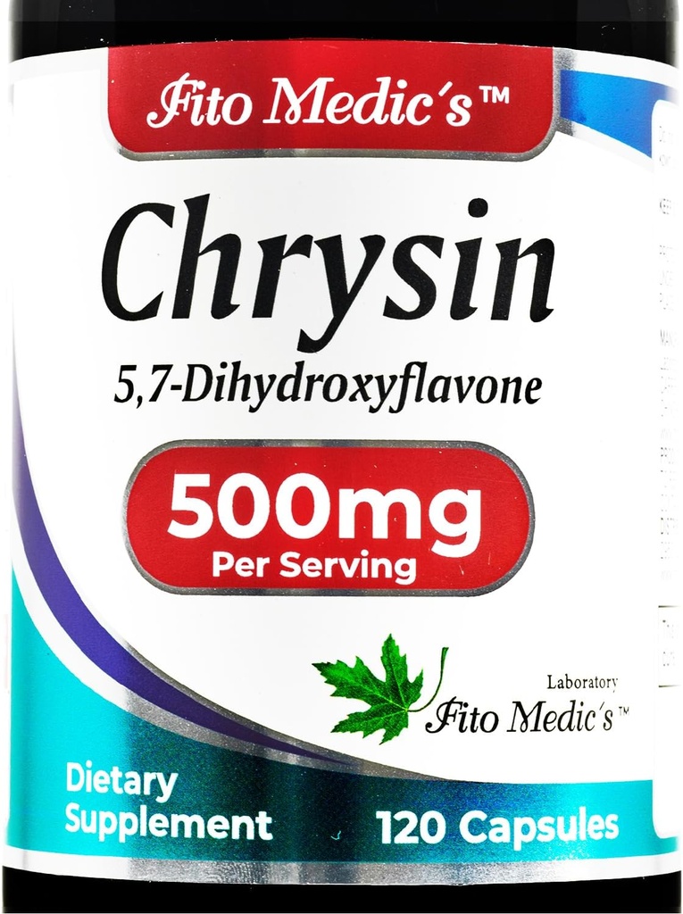 FITO MEDIC'S - Chrysin - 500mg- με - Πάθος Λουλούδι - 120 κάψουλες, Εξαιρετικά υψηλή απορρόφηση s.
