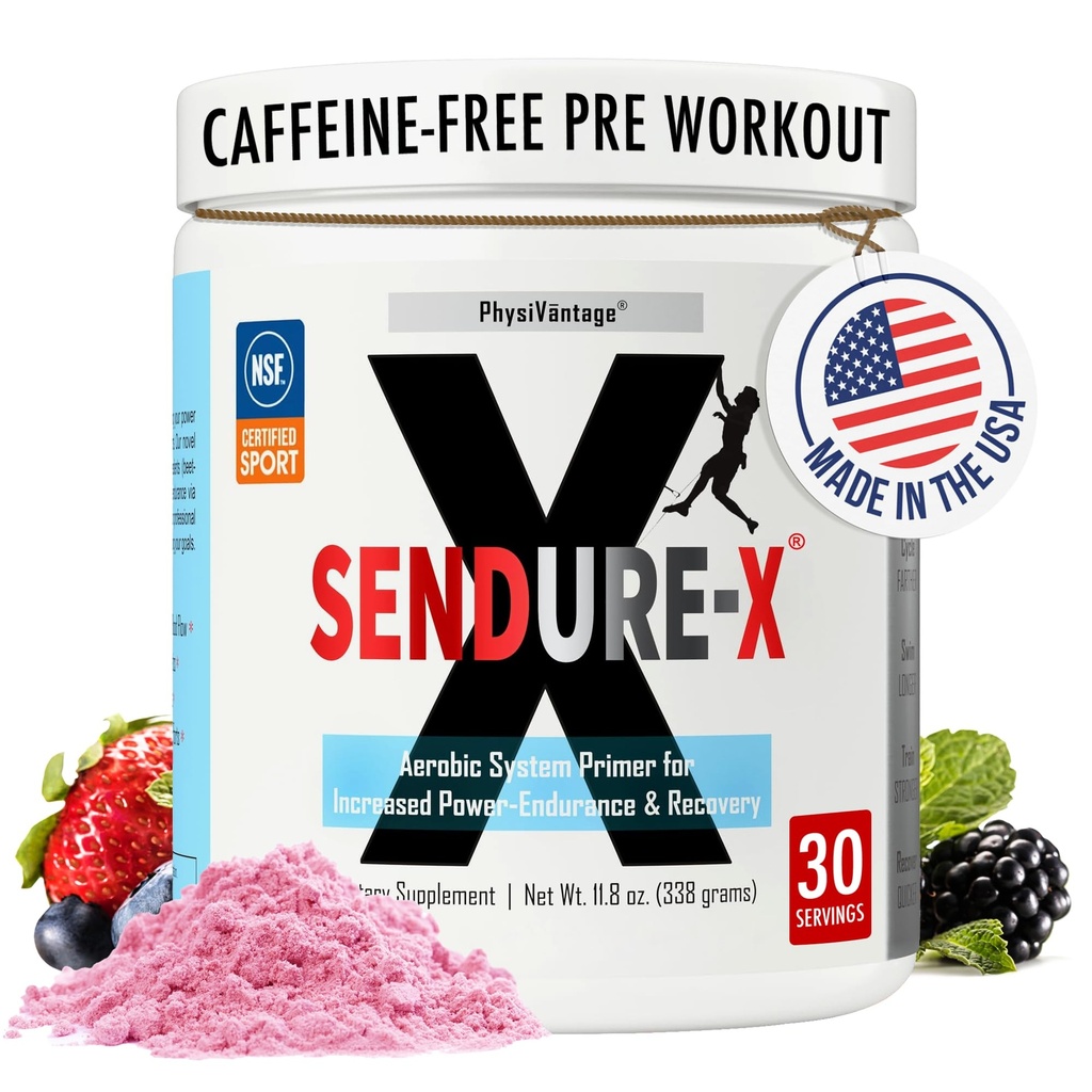 Sendure-X Beetroot + Citrulline Powder - Caffeine-free Pre-Workout - Ενισχύει τη ροή του αίματος, ενέργεια, VO2 Max, αντοχή, ανάκτηση - NSF Αθλητισμός Πιστοποιημένος, κορυφαία απόδοση, φυσικό - 30 εξυπηρετούν Wild Berry
