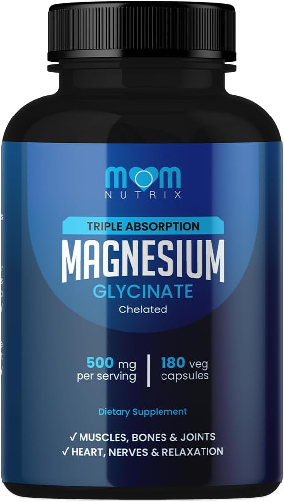 Γλυκινικό μαγνήσιο - 500 mg Χημική Τριπλή Απορρόφηση Μαγνήσιο - Καρδιά, Οστά, Υποστήριξη αρθρώσεων - Ηρεμία & Χαλαρώστε- 180 κάψουλες