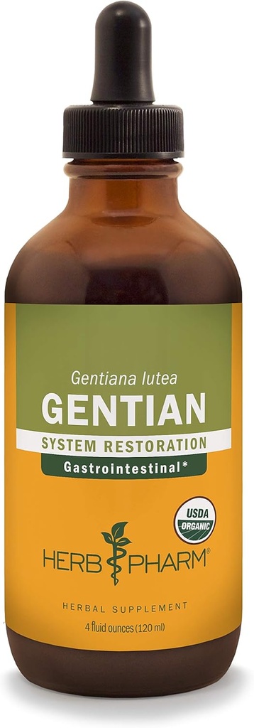Βότανο Pharm Certified Organic Gentian Liquid Extract for Digestive Support - 4 Ουγγιά