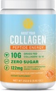 Peptide Energy Collagen Σκόνη μαλλιών, νυχιών, δέρματος, τύπου I & III, καφεΐνη για την ενέργεια, βιταμίνη C, Βιοτίνη, Υαλουρονικό οξύ, Zero Sugar – 8,92 oz (Mango Passion)