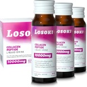 Losoki Liquid Collagen Peptide Drink - 10000mg υδρολυμένα Πεπτίδια Θαλάσσιου Κολλαγόνου με Βιταμίνη C, Premium Blend, Προώθηση Υγιή Καρφάκια Δέρματος Μαλλιά Κοτσάνια, (1 κουτί, 10 μπουκάλια)