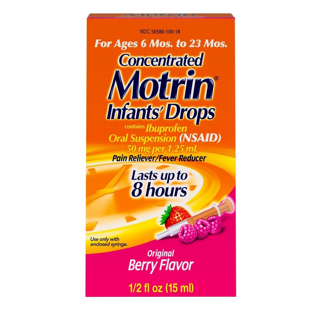 Motrin Infant's Oral Suspension Berry Pain Reliever/Fever Reducer, 0.5 Ounce