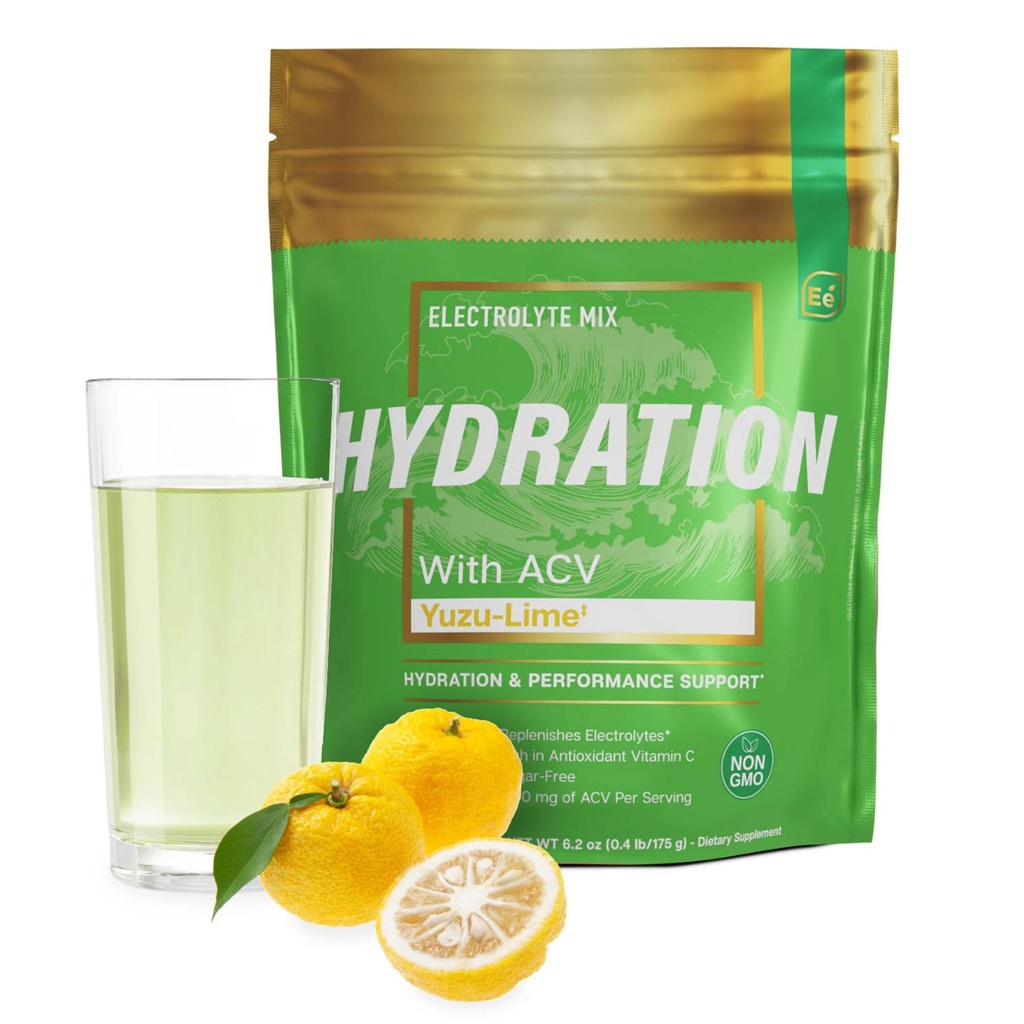 Απαραίτητα Στοιχεία Πακέτα Ενυδάτωσης - Yuzu Lime Pack - Σακουλάκια Σκόνης Χωρίς Ζάχαρη - 25 Σακουλάκια Ηλεκτρολυτών Σκόνη Όχι Ζάχαρη - Ποτό Ενυδάτωσης - με ACV & Βιταμίνη C