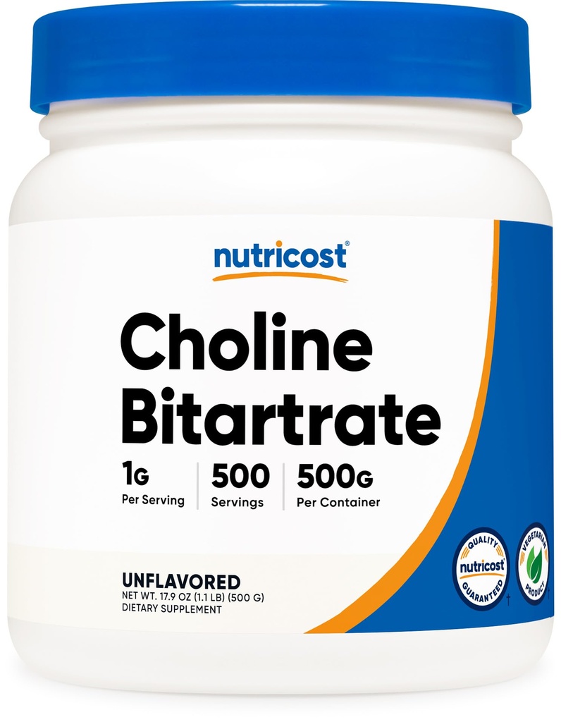 Nutricost Pure Choline Bitartrate σκόνη 500 γραμμάρια