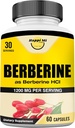Berberine 1200mg Per Serving as Berberine HCL, 60 Veggie Capsules, 30 Servings