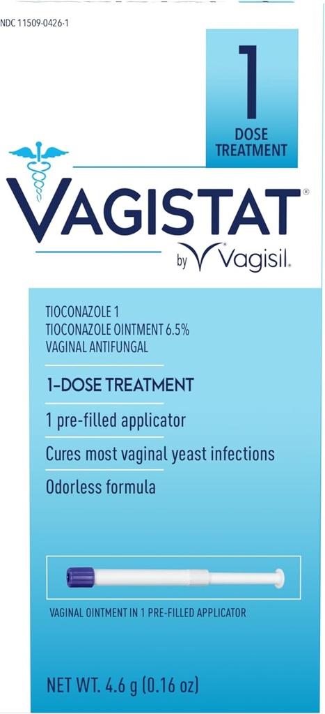 Κολπικό Vagisil Vagistat 1 ημέρα μονο-Dose θεραπεία μόλυνσης της ζύμης για τις γυναίκες, Αντιμυκητιασική αλοιφή βοηθά στην ανακούφιση της εξωτερικής φαγούρας και ερεθισμού, 1 προ-γεμισμένη δεν αφή κολπική συσκευή εφαρμογής (πακέτο του 1)