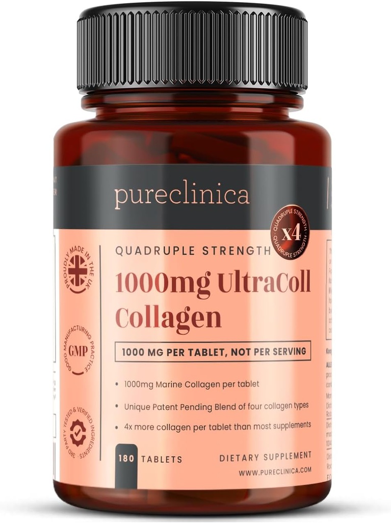 UltraColl Marine Collagen 1000mg x 180 δισκία (6 Μήνες Προσφορά). Οι μόνοι τύποι κολλαγόνου κατά της γήρανσης I, II, III και VII.