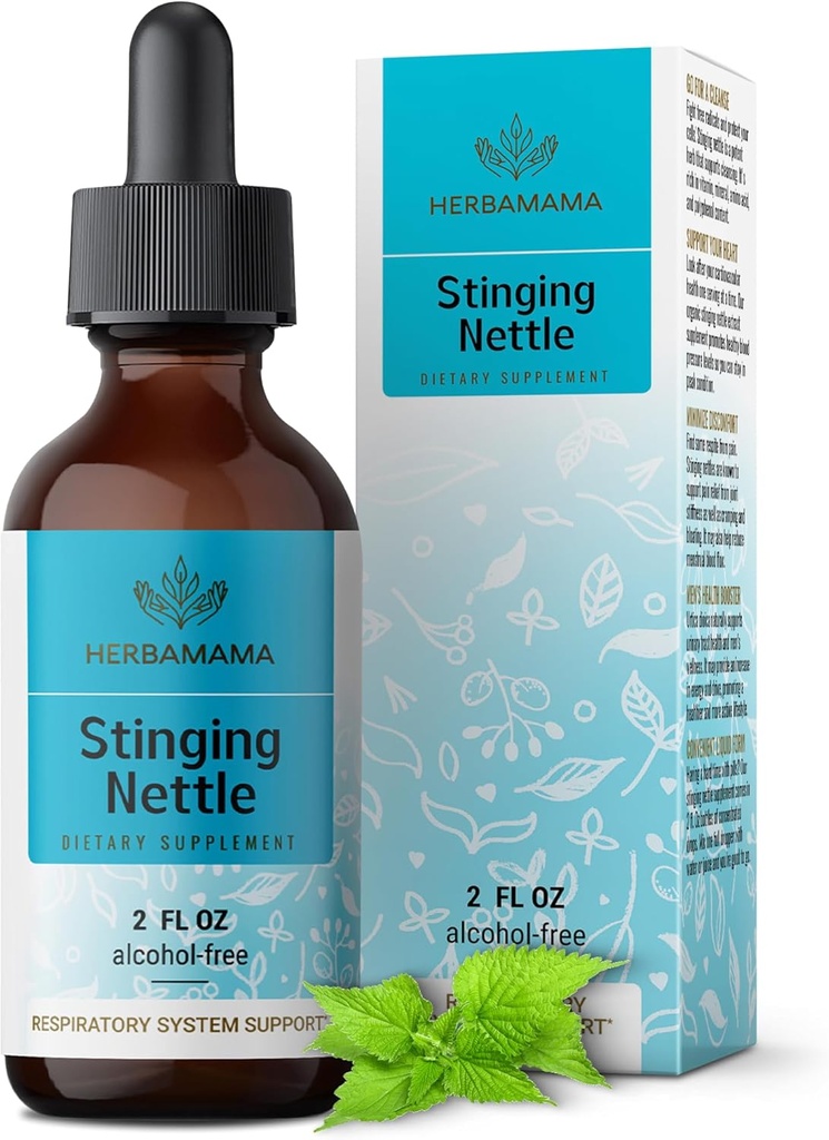 HERBAMAMA Στραγγαλίζοντας Βαμβάκι - Vegan Urinary Tract Support with Stinging Nettle Root Extract - Μη ΓΤΟ, Αλκοόλ & Χωρίς ζάχαρη Urtica Dioica συμπλήρωμα - 84-Ημέρες προσφοράς
