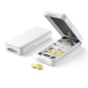 JEINAPA Pill Cutter with Auto Centering Device, Plastic Pill Splitter with 316L Stainless Blade, Genuine Leather Case, Professional Pill Splitter for Cutting Small Pills or Large Pills, White