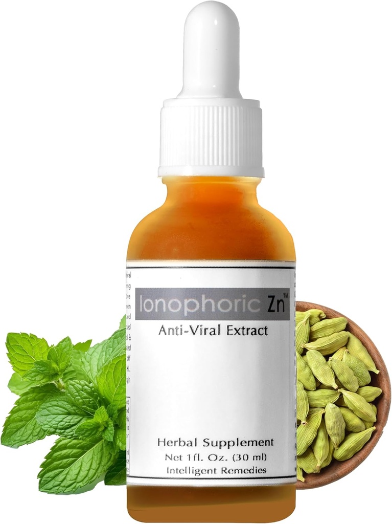 Zinc Immune Support Supplement - Anti Viral Supplement with Turmeric, Green Tea, & Cinnamon - Herbal Supplement with ECGC, Quinine & Quercetin with Zinc - Ionophoric Zn, 30ml