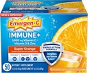 Emergen-C Immune+ Triple Action Immune Support Powder, BetaVia (R), 1000mg Βιταμίνη C, Β Βιταμίνες, Βιταμίνη D και Αντιοξειδωτικά, Super Orange, Επιστροφή στο Σχολείο Απαραίτητα – 50 Count