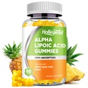 Alpha Lipoic Acid Gummies 1000Mg with Biotin, High Absorption Chewable ALA Supplement for Antioxidant, Brain Health and Nerve Support, Pineapple Flavor, Sugar Free, 60 Chews