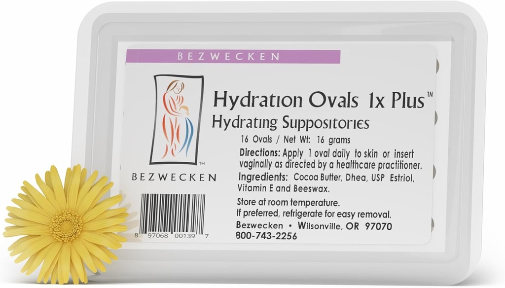 Bezwecken – Hydration Ovals 1x Plus DHEA – 16 Oval Suppositories - Ίδια Εμπιστευμένη Φόρμουλα - Επαγγελματικά Formulated to Alleviate Κολπική ξηρότητα σε Εμμηνοπαυσιακές Γυναίκες - Ασφαλής, Φυσική & Paraben Δωρεάν