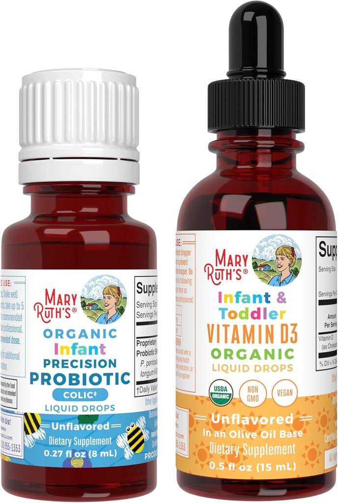 MaryRuth Organics Βρέφος Ακρίβεια Προβιοτικά Κολική & Βιταμίνη D3 σταγόνες 