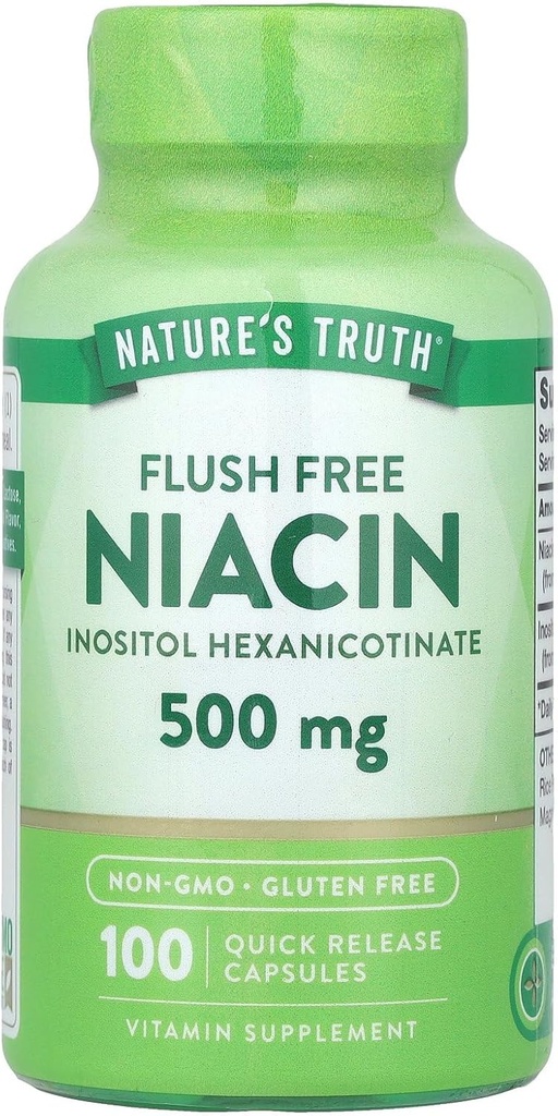 Nature's Truth Flush Free Niacin 500 mg 100 Caps, 100 Count