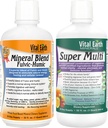 Vital Earth Minerals Detox & Wellness Support – Fulvic Humic Mineral Blend με 70+ Trace Minerals + Super Multi, Liquid Multivitamins, MTHFR Support, 32 Oz Ea
