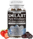 Shilajit Gummies - 600 mg Φυσικό Βιολογικό Shilajit Resin με 85+ Ανιχνευτικά Ορυκτά, Φουλβικά Οξέα & Φυτοθρεπτικά συστατικά - Γεύση Φράουλας - για Ενέργεια, Ανοσοποιητική Υποστήριξη - 60 Gummies, 1 Μήνας Προμήθεια