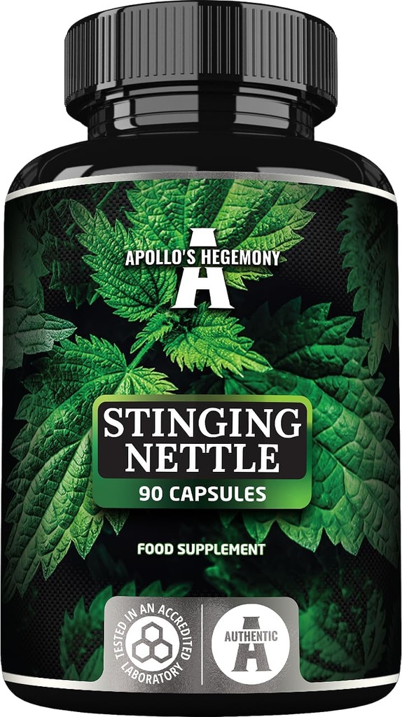 APOLLO'S HEGEMONY Stinging Nettle 500 mg - High Strength Extract DER 4:1, 90 Vegan Capsules, 3 Months Supply, Herbal Supplement to Support Cardiovascular Health