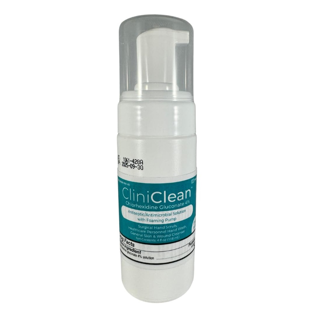 Versatile, Antiseptic Solution που περιέχει Chlorhexidine Gluconate 4% (CHG), Odorless, Dye-free, Ασθενής Pre-Op Prep, προσωπικό πλύσιμο χεριών, Χέρι Scrub (4oz. Αφρώδης-Pump) (1 φιάλη)