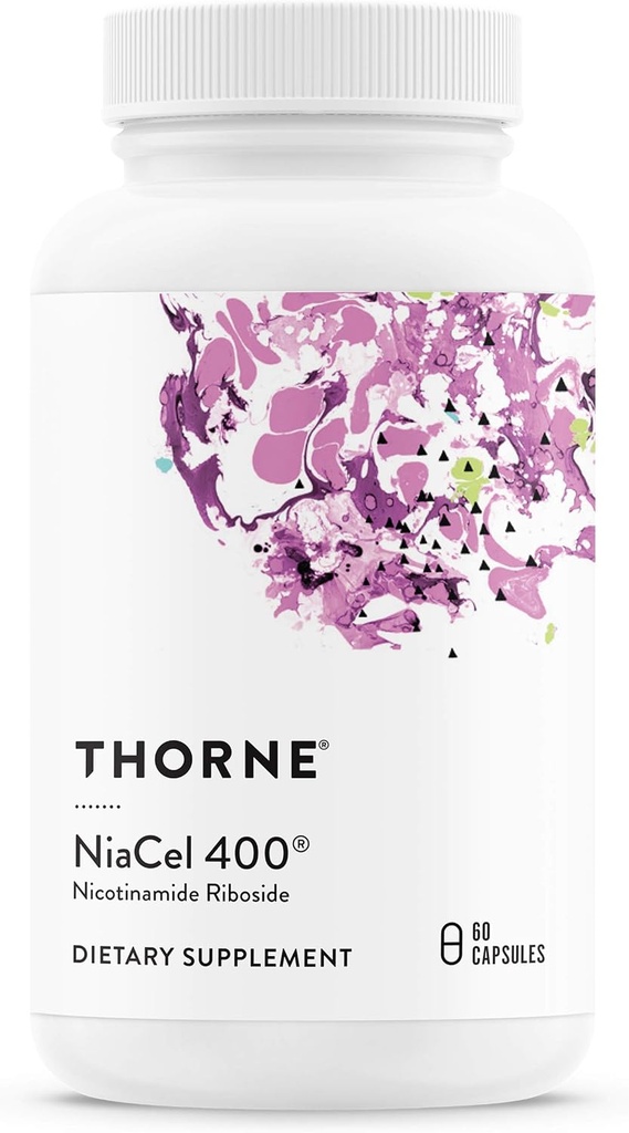 THORNE - NiaCel 400 - NAD συμπλήρωμα - Νικοτιναμίδη Ριβοζίδιο - Υποστήριξη Υγιούς γήρανσης, Κυτταρικής Ενέργειας Παραγωγής & Ύπνου-Κύκλος* - NSF Πιστοποιημένο για τον αθλητισμό - Χωρίς γλουτένη - 60 εξυπηρετήσεις