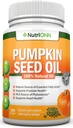Pumpkin Seed Oil - 1000MG - 180 Softgels - Cold-Pressed Natural Pumpkin Seed Oil - Natural Source of Essential Fatty Acids - Great for Hair Growth, Prostate Health and GI Tract