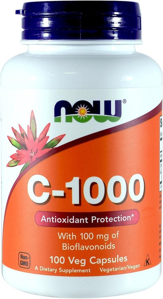 NOW C-1000, με 100 mg Βιοφλαβονοειδών, 100 Καψάκια (πακέτο των 2)