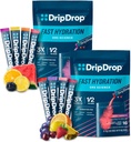 DripDrop Hydration - Ηλεκτρολυτές Powder Packets - Καρπούζι, μούρο, λεμόνι, πορτοκάλι, Punch φρούτων, σταφύλι, Λεμονάδα φράουλα, κεράσι - 32 Count