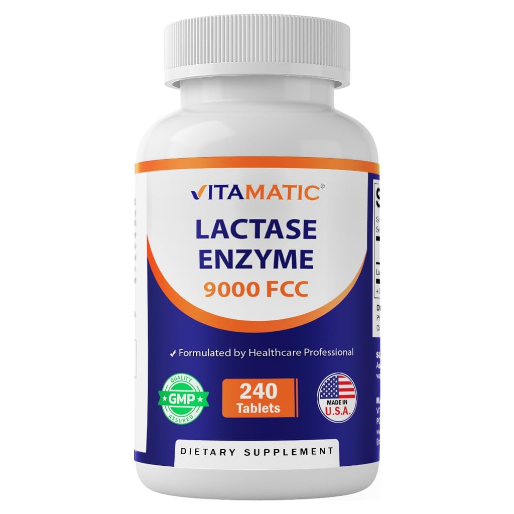 Vitamatic Lactase Enzyme 9000 FCC 240 Δισκία - Συσσωρευτές ανεκτικότητας λακτόζης