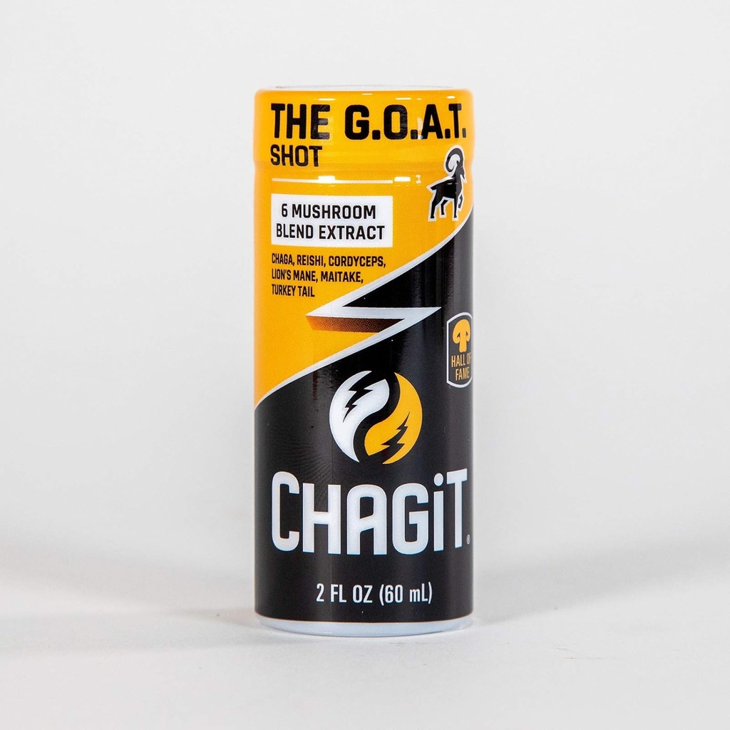 Το G.O.A.T. Shot, το μεγαλύτερο από όλα τα τονικά με Chaga, Lion's Mane, reishi, cordyceps, Turkey Tail και maitake, Καθαρή Υγρή Εξαγωγή