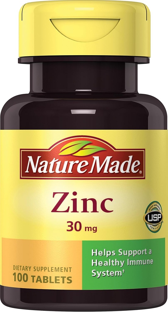 Nature Made Zinc 30mg, 100 Tablets (Pack of 6)