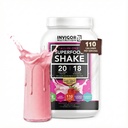 INVIGOR8 Superfood Grass Fed Whey Protein Isolate Shake Φυσικό χωρίς γλουτένη φράουλα και μη ΓΤΟ Αντικατάσταση γεύματος με προβιοτικά και Ωμέγα 3 (645g)