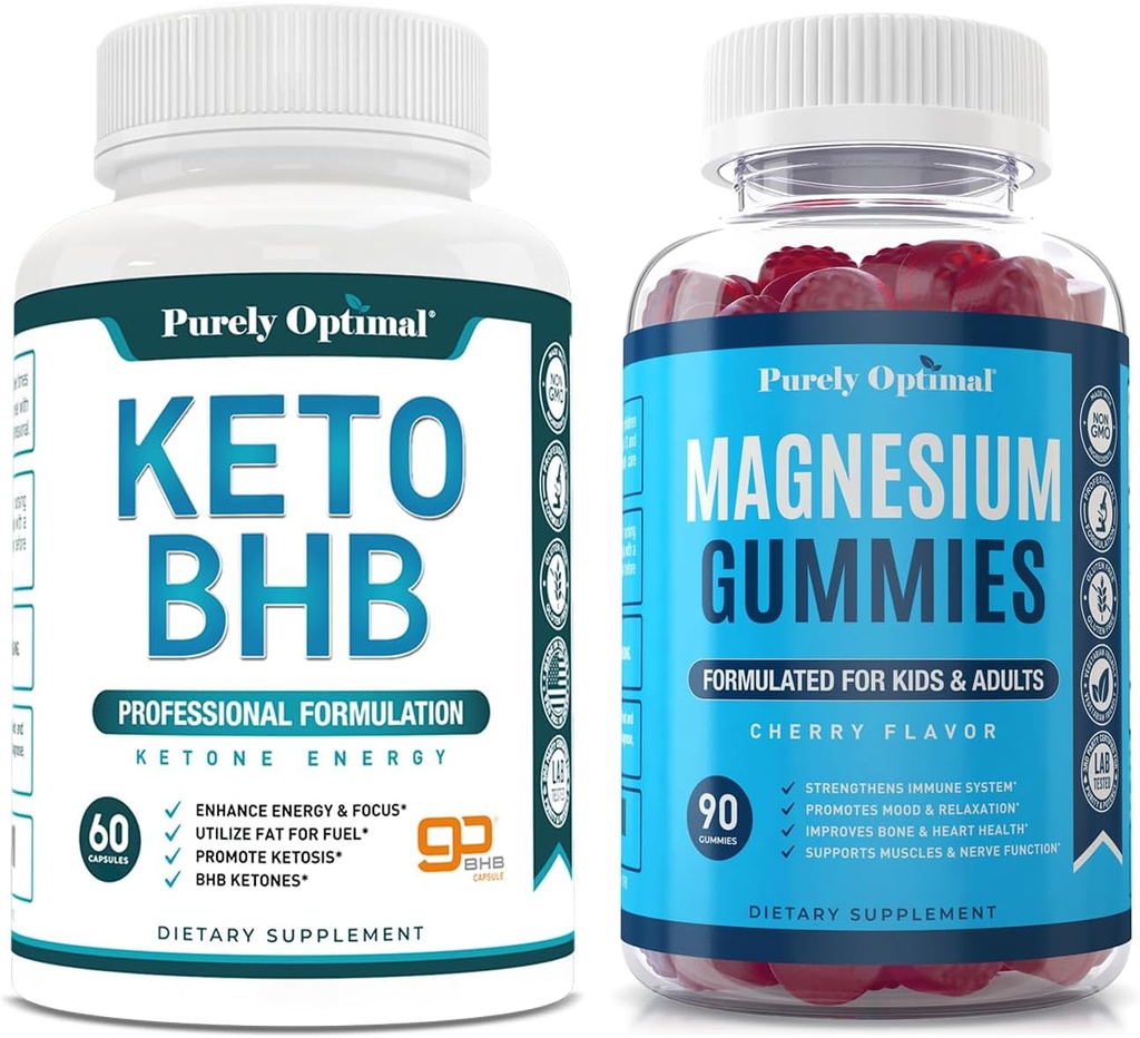 Αμιγώς βέλτιστο Keto BHB + Γκάμιες μαγνησίου