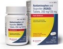 Διπλή δράση Acetaminophen 250mg και Ibuprofen 125mg Caplets, Μέχρι 8 ώρες της ανακούφισης του πόνου για μικρούς πόνους και πόνους, πονοκεφάλους, οδοντόκρεμα, οσφυαλγία, εμμηνορρυϊκές κράμπες, πόνος μικρής αρθρίτιδας, 216 κόμης