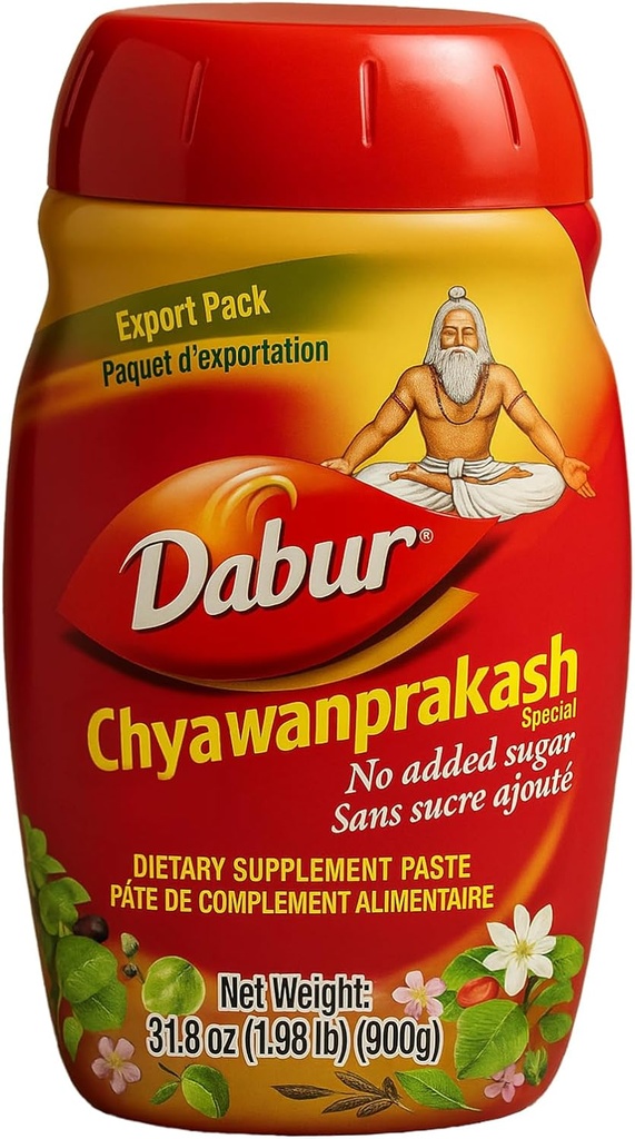 Dabur Chyawanprakash, 900gms – Αυθεντικό Ayurvedic Blend με Amla & 40 Herbs για να ενισχύσει φυσικά Ανοσία, Ενεργοποίηση, Αναζωογόνηση & Ενίσχυση του σώματός σας – για τα παιδιά 6 χρόνια και πάνω, Συσκευασία των 3