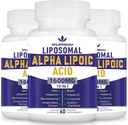 Liposomal Alpha Lipoic Acid 1600mg per Serving, Συμπλήρωμα ALA για την Αντιοξειδωτική Υγεία, την Ενέργεια και το Μεταβολισμό-Γλουτένη Χωρίς & Μη ΓΤΟ 180 κάψουλες