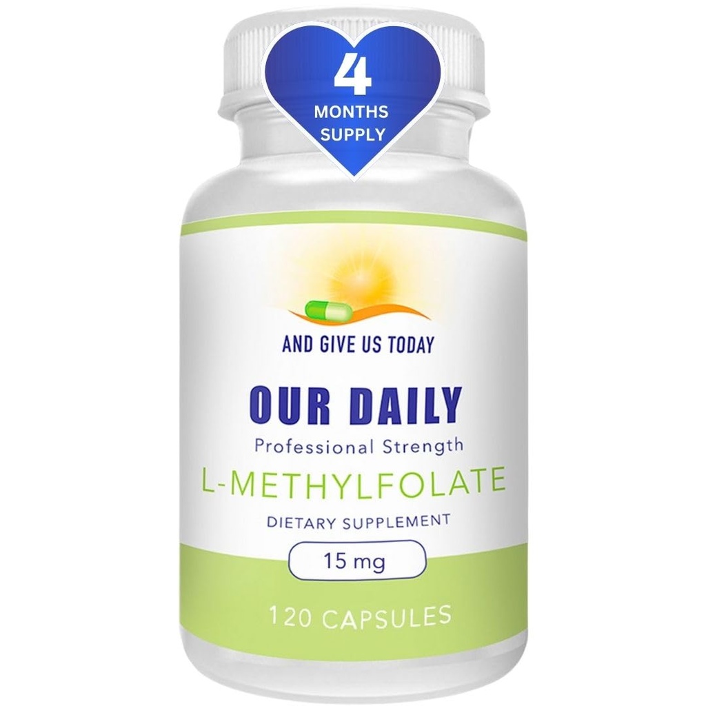 ΚΑΙ ΔΩΣΕ ΜΑΣ ΣΗΜΕΡΑ ΤΟ DAILY L-Methylfolate 15 mg / 15000 mcg Μέγιστη Δύναμη Ενεργό Φολικό, 5-MTHF, Filler Free, Gluten Free, Μη-GMO, Κάψουλες χορτοφάγων (4 Μήνες Προσφορά) (120)