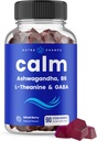 NutraChamps Calm Gummies, το άγχος Gummies συμπλήρωμα με Ashwagandha, L-Θεανίνη, GABA, βιταμίνη B6 & λεμονιού, υποστηρίζει Mood, Focus & Stress Relief, φυσικό μούρο, 90 Gummies