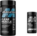 MuscleTech Clear Muscle Post Workout Recovery | Muscle Builder for Men & Women & Platinum Multivitamin for Immune Support 18 Vitamins