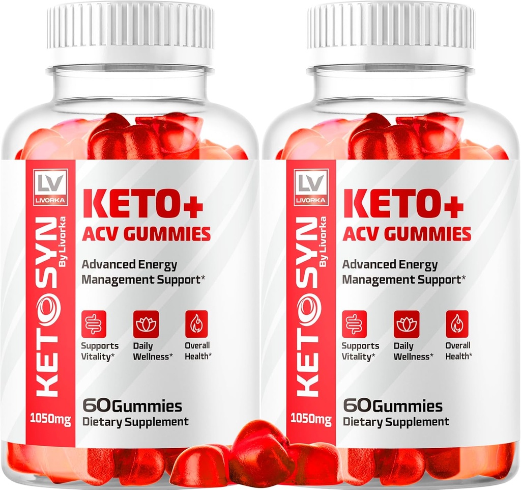 LIVORKA (2 Pack) Ketosyn ACV Gummies, Keto Syn Gummies, Ketosyn Keto Plus ACV Gummies, Ketosyn Keto ACV Gummies, Keto Syn ACV Gummies 1050 MG, Keto ACV Gummies Ketosyn, 120 Gummies for 2 Months