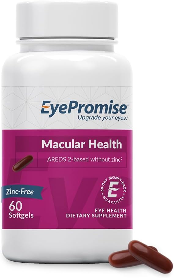 EyePromise Macular Health Eye Vitamin - 60 Softgels, 30-Day Supply - Zinc-Free Eye Health Support with Zeaxanthin, Lutein, Vitamin C, D & E and Omega 3 Fish Oil