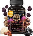 ad hoc Shilajit Καθαρό Ιμαλαΐων Βιολογικές Gummies - Ανοσολογική υποστήριξη, Συμπληρώματα Υποστήριξης Ενέργειας - Shilajit Resin Lions Mane, Cordyceps, Reishi, Turkey Tail, Chaga, Shiitake Mushroom Gummies (120 Ct)