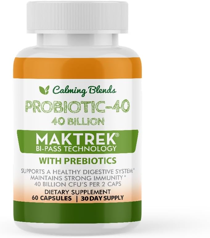 Probiotic, 40 Billion CFU, Bi-Pass Delivery System for Maximum Effectiveness, Shelf Stable, 60 Vegetable Capsules