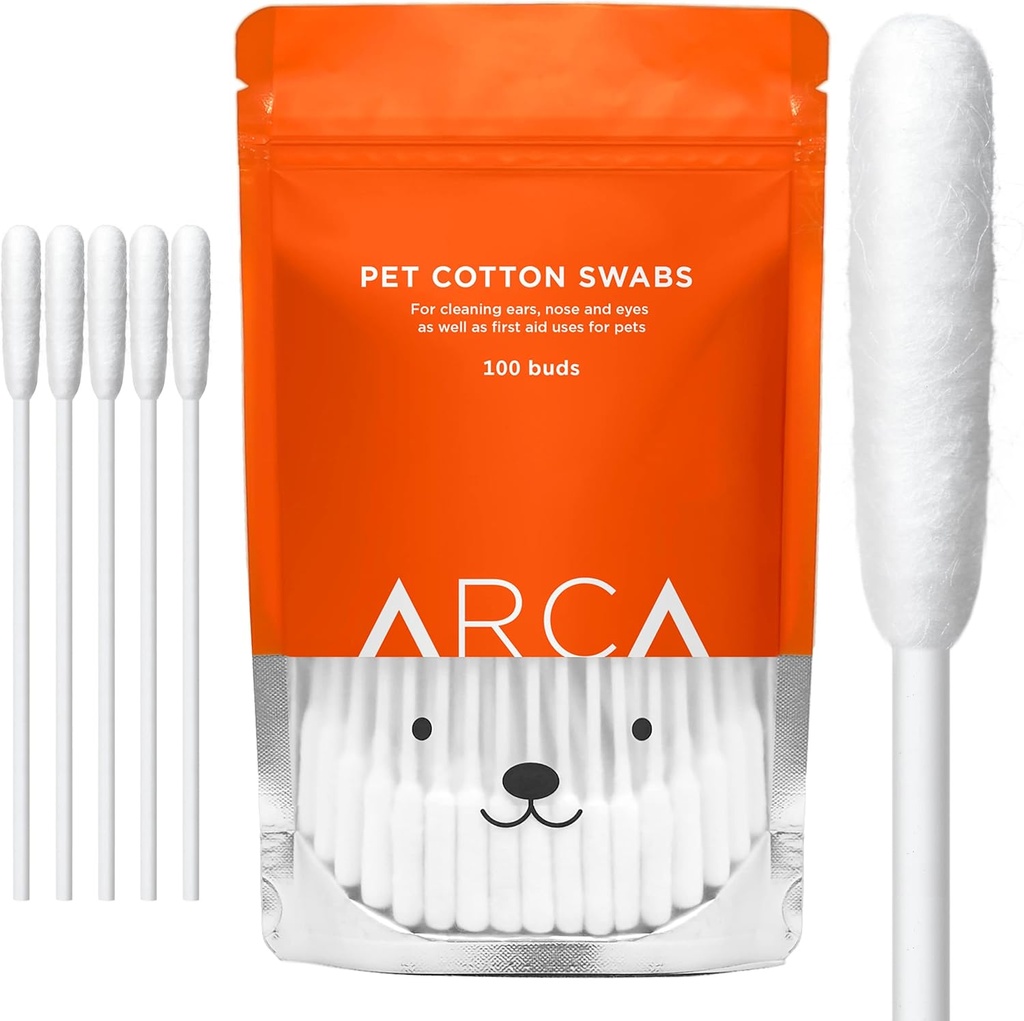Βαμβάκι Swab για σκύλους και γάτες - Cat & Dog Ear Cleaner Long Cotton Swab - Extra Long Stick, Cat & Dog Ear Cleaning Kit για κουτάβια και κατοικίδια, πολλαπλών χρήσεων Pet Cotton Swabs για αυτιά (100 Buds)