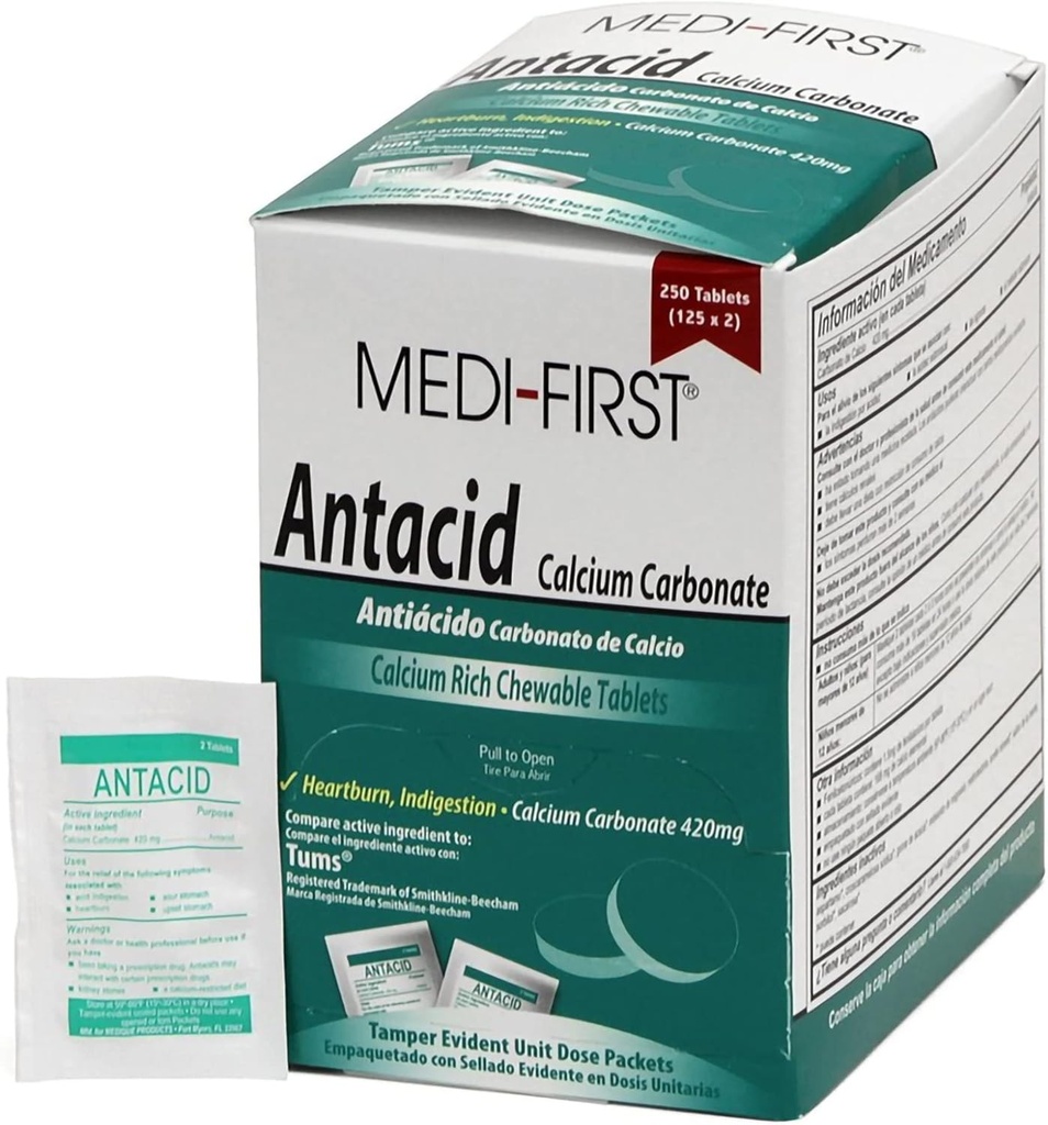 Medi-First Antacid Tablet, 250 Ct