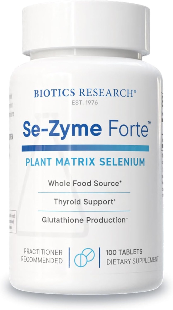 Biotics Research Se- Zyme ForteTM– Ολόκληρη πηγή σεληνίου τροφίμων, Thyroid Gland λειτουργία, παραγωγή DNA, Γνωστική υγεία, ισχυρό αντιοξειδωτικό, 100 δισκία